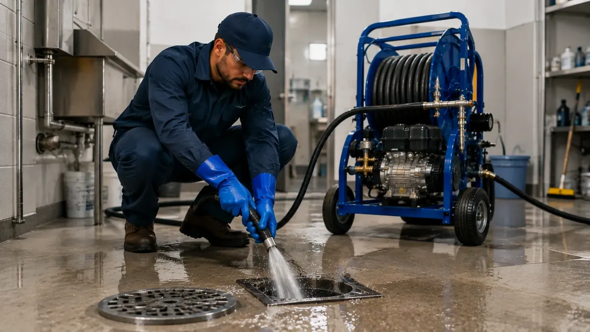 Floor Drain Hydro Jet Cleaning in Edwards