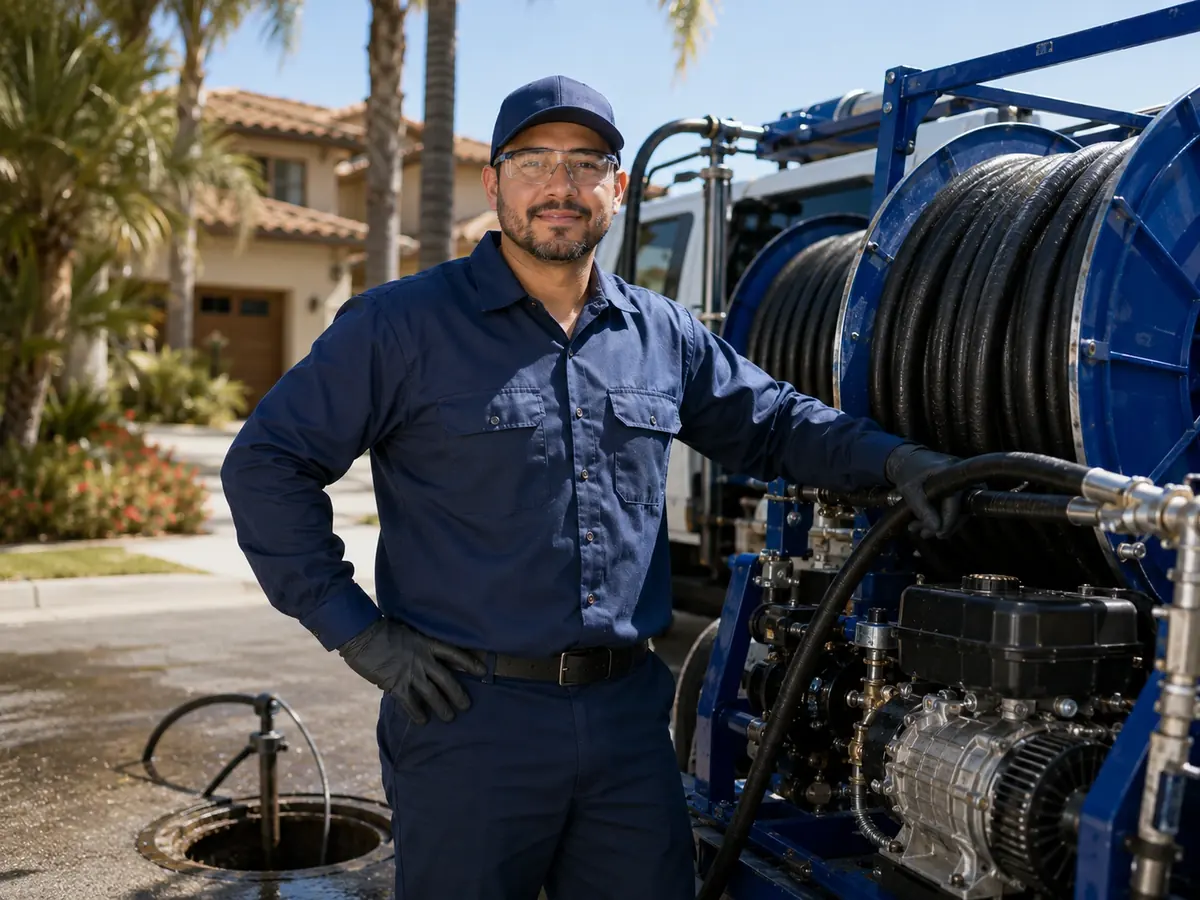 Hydro jet sewer cleaning in Edwards