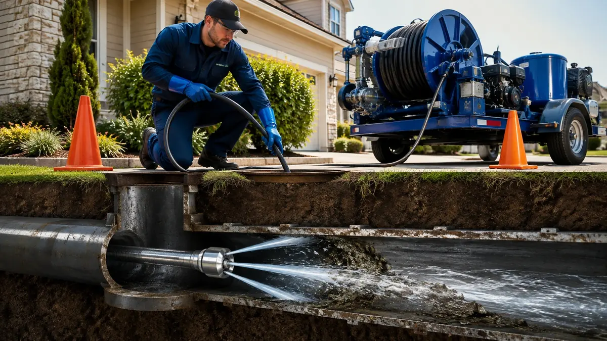 Main Sewer Line Hydro Jet Cleaning in Edwards